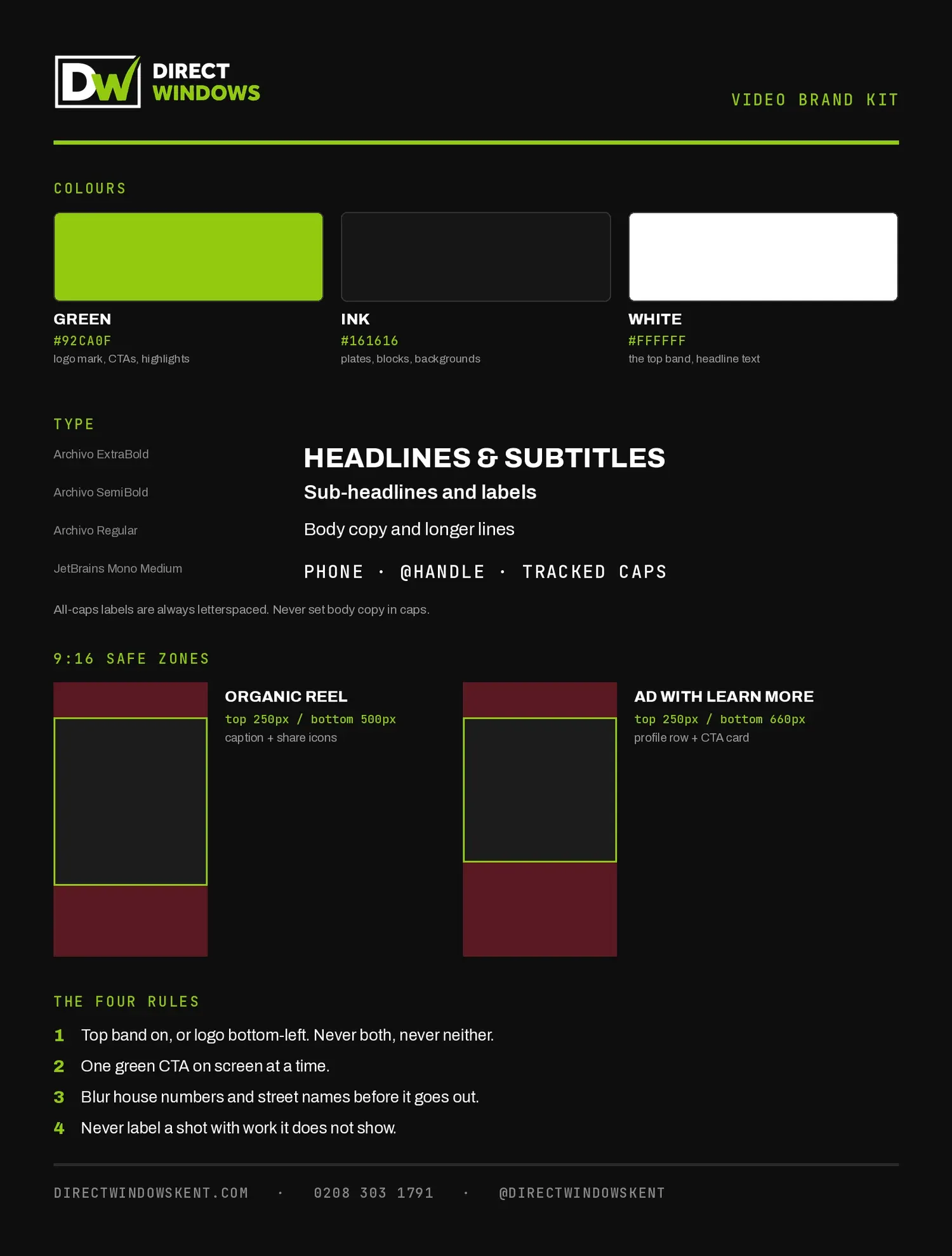 Brand Sheet, page 1 of 1