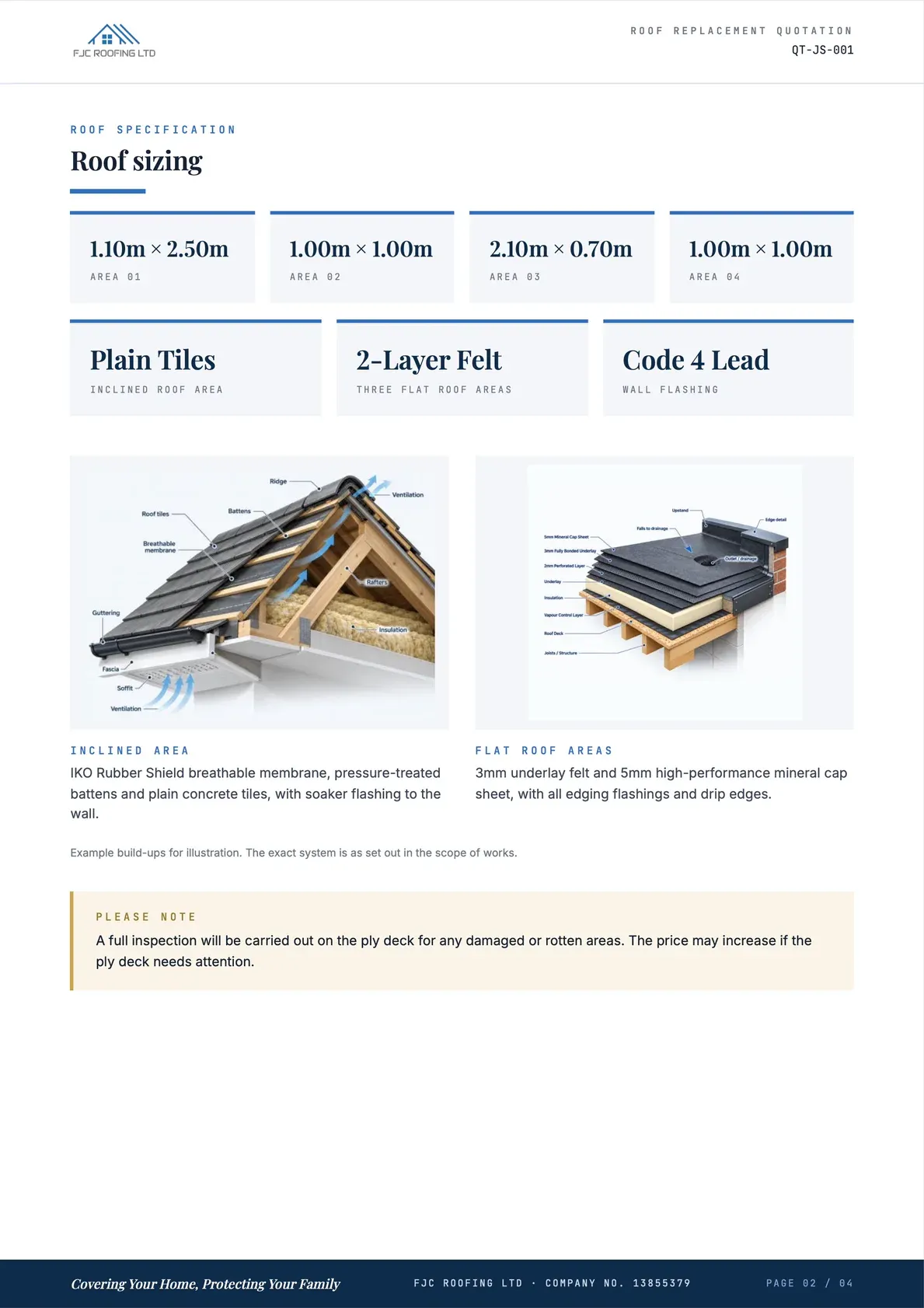 Roof Replacement Quotation, page 2 of 4