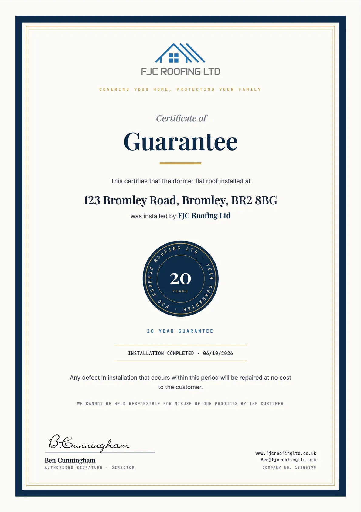 Certificates of Guarantee, page 1 of 2