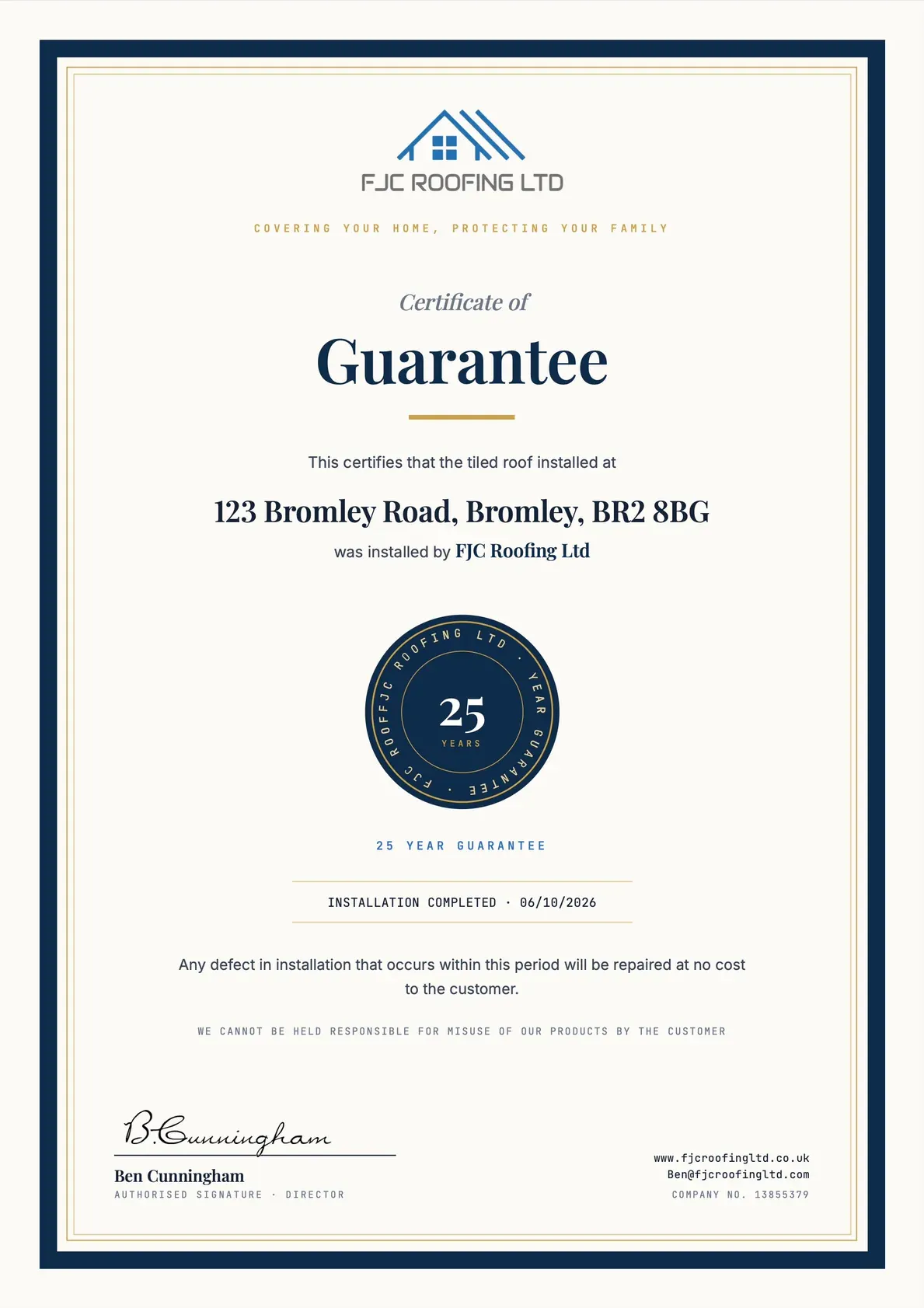Certificates of Guarantee, page 2 of 2