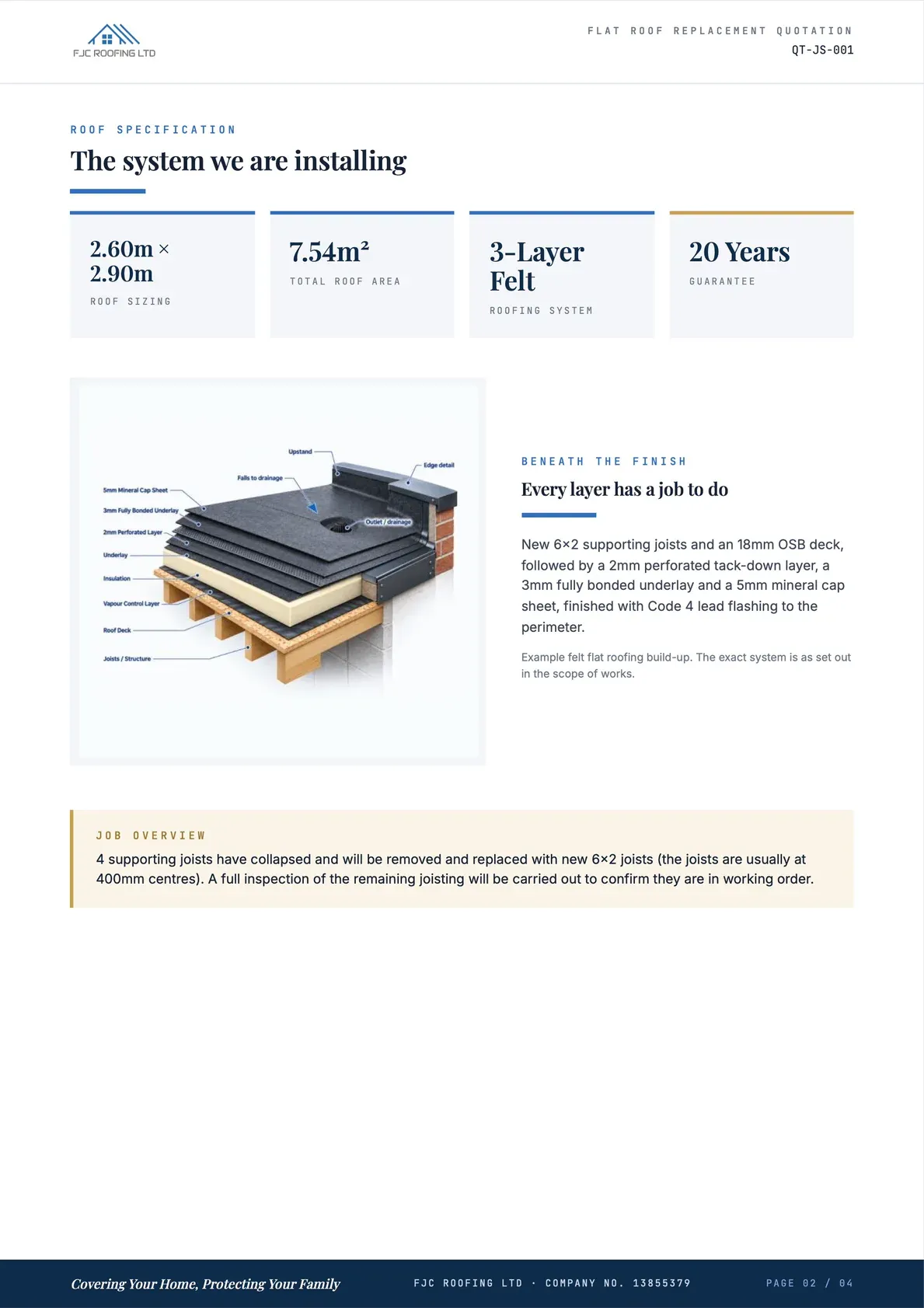 Flat Roof Replacement Quotation, page 2 of 4
