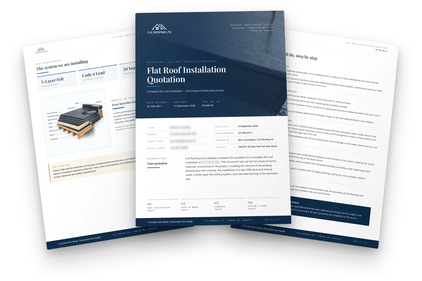 A branded multi-page quotation
