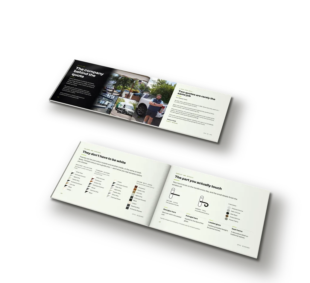 The Direct Windows brochure – company story, colours and finishes, handles and details